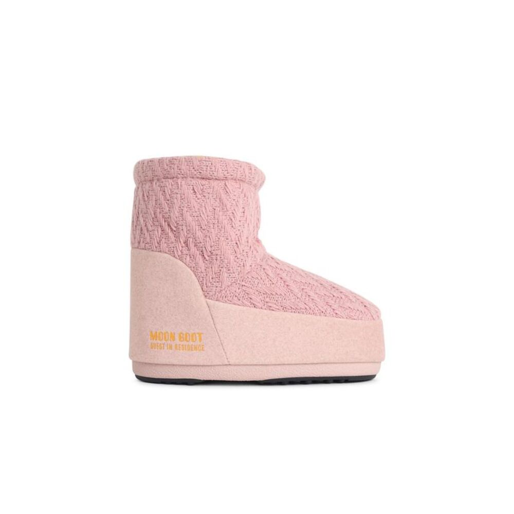 Moonboot 'Icon Low Nolace Knit' Pink Fabric Boots Women